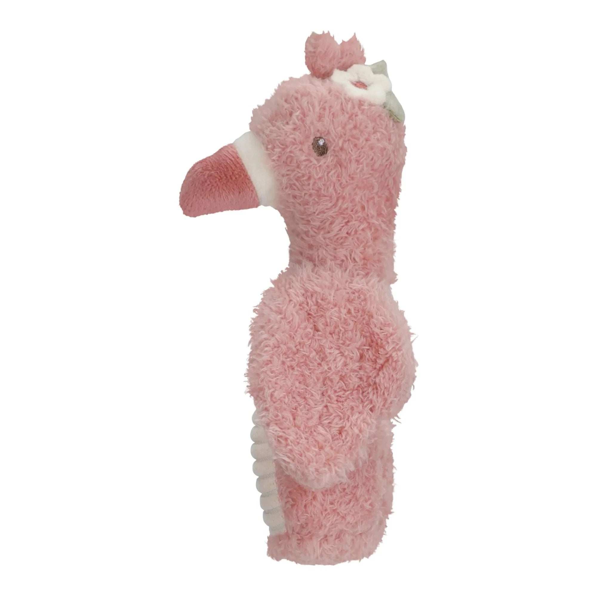 Hochet peluche flamant rose- safari friends - LITTLE DUTCH