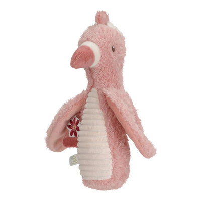 Hochet peluche flamant rose- safari friends - LITTLE DUTCH