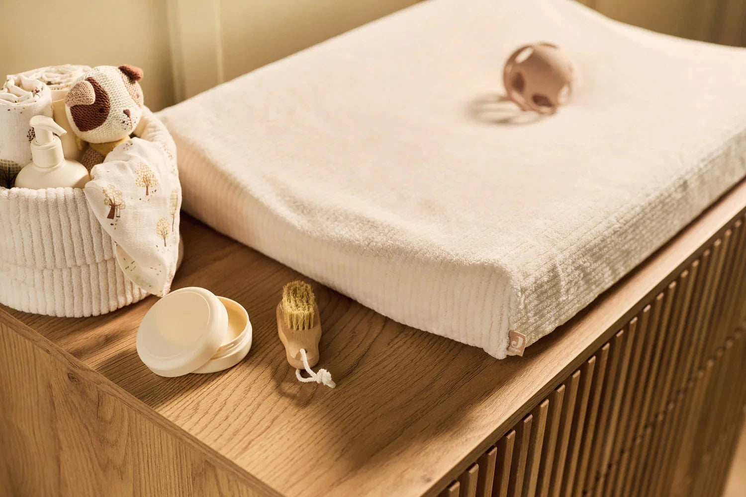 Housse matelas à Langer 50x70cm Cloudy rib oatmeal- Jollein 022-503-68119 8717329400870