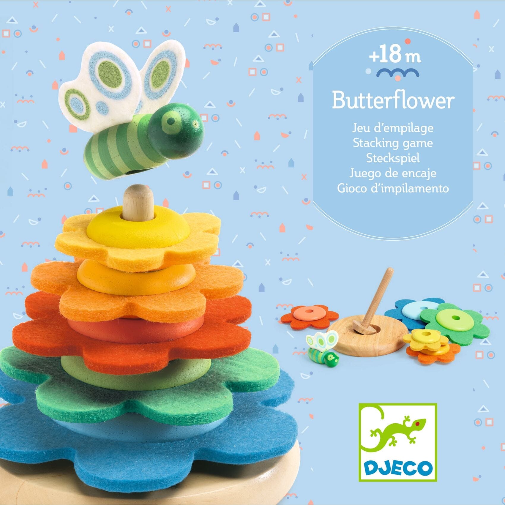 jeu empilage en bois butterflower - DJECO DJ06404 3070900064041