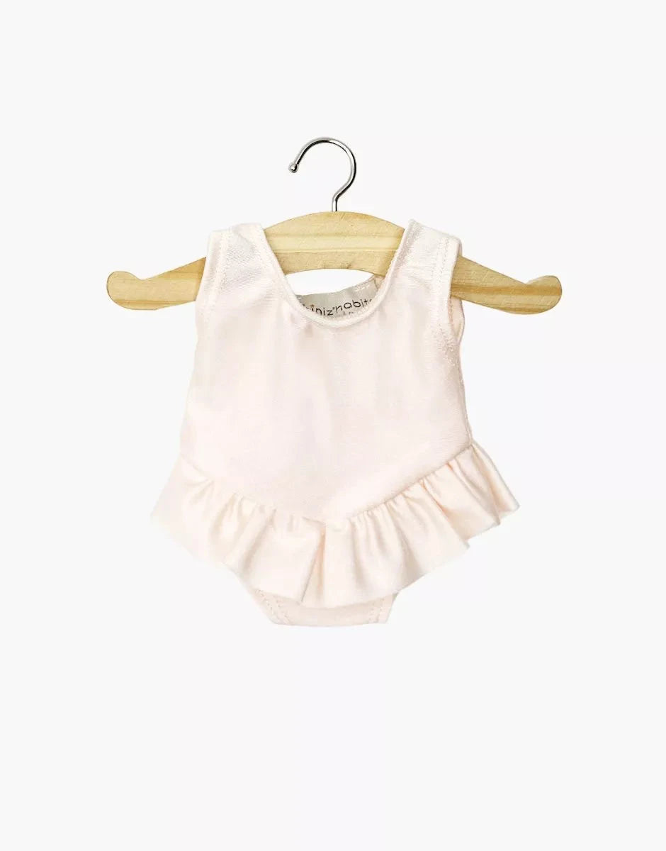 Justaucorps à volants Maïa en lycra rose nude- minikane CG.17.460 3701548462202
