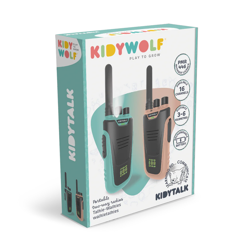 KIDYTALK paire de talkie walkie nude/cyan - kidywolf KIDYTALK-NC 5407009181597