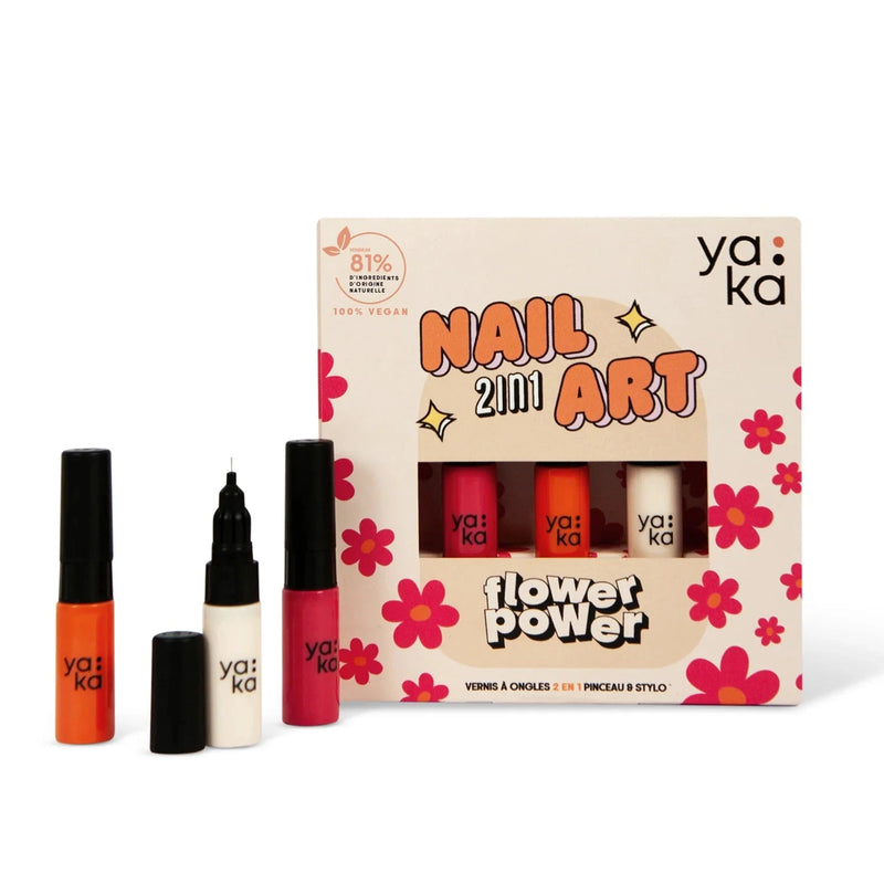 Kit vernis à ongles 2 en 1 flower power - YAKA KITFLOWER02 3770036219062