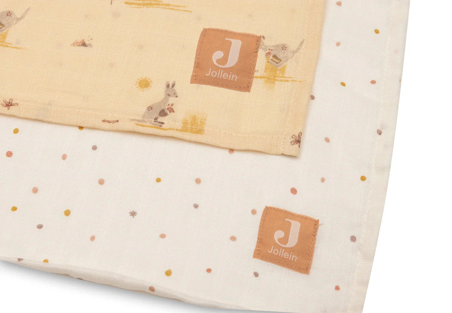 Lange gaze de Coton Large 115x115cm Kangaroots (2pack) - JOLLEIN