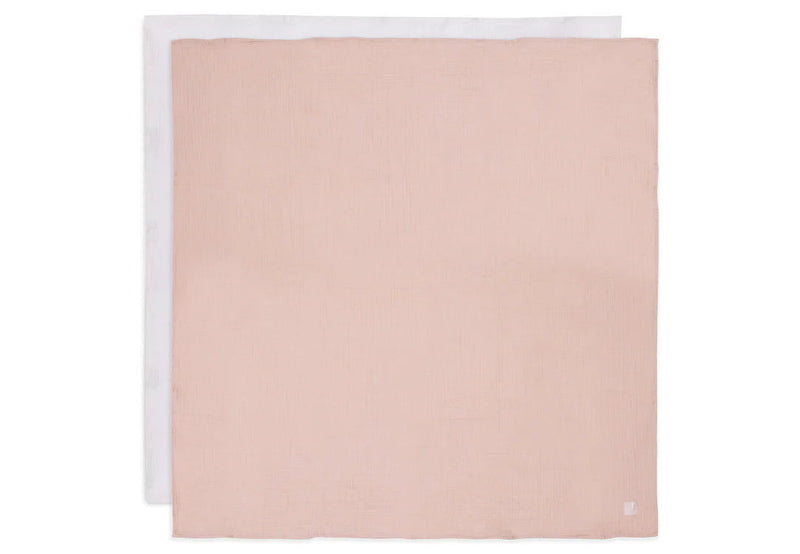 Lange gaze de Coton Large 115x115cm Wild Rose/Ivory (2pack) - JOLLEIN 535-852-68013 8717329380578