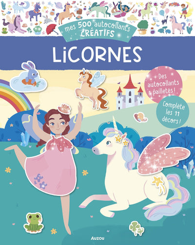 Livre avec 500 autocollants créatifs Les licornes- AUZOU AC20040-3 9782733899137