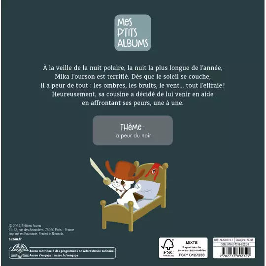 Livre Mika l'ourson a peur du noir - AUZOU 9782733817872 9782733817872