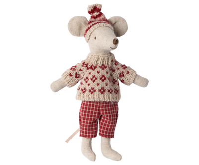 Maman souris avec skis rouge- MAILEG 17-4304-00 5707304140788
