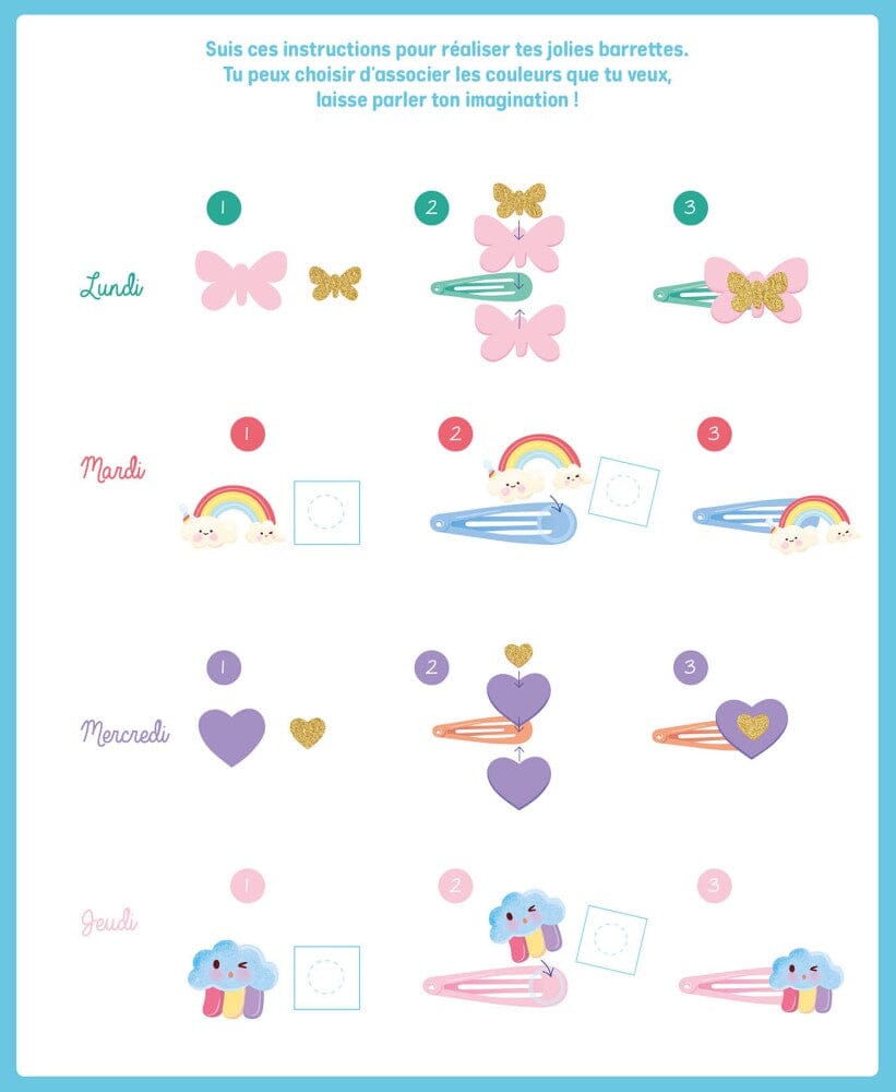 Mon semainier de barrettes arc en ciel- AUZOU 001059370 9791039564472