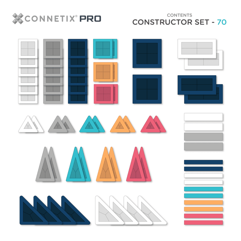 pack pro constuctor 70 pièces tuiles magnetiques - CONNETIX CP-T-00070-CO 00810164730206