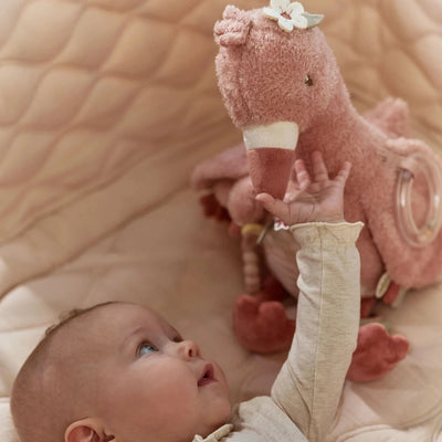 Peluche d'activités flamant rose - Newborn - LITTLE DUTCH