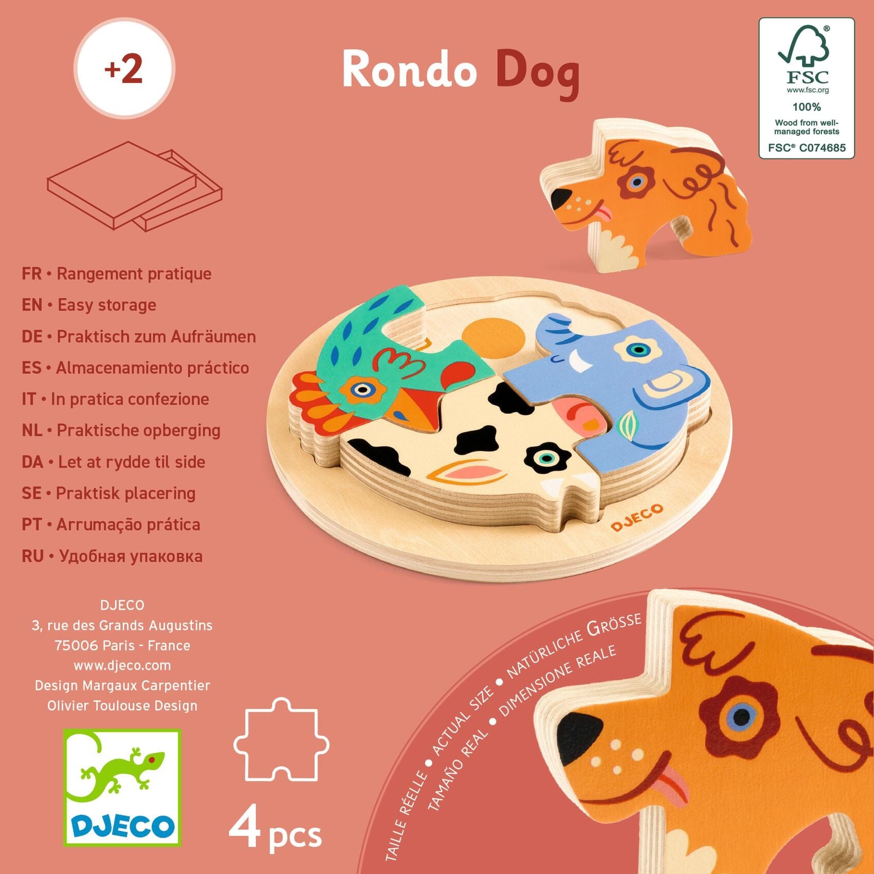 puzzle en bois Rondo Dog - DJECO