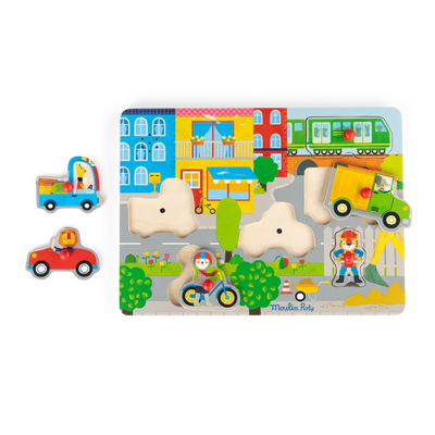Puzzle encastrable sonore ville - MOULIN ROTY 661379 3575676613795