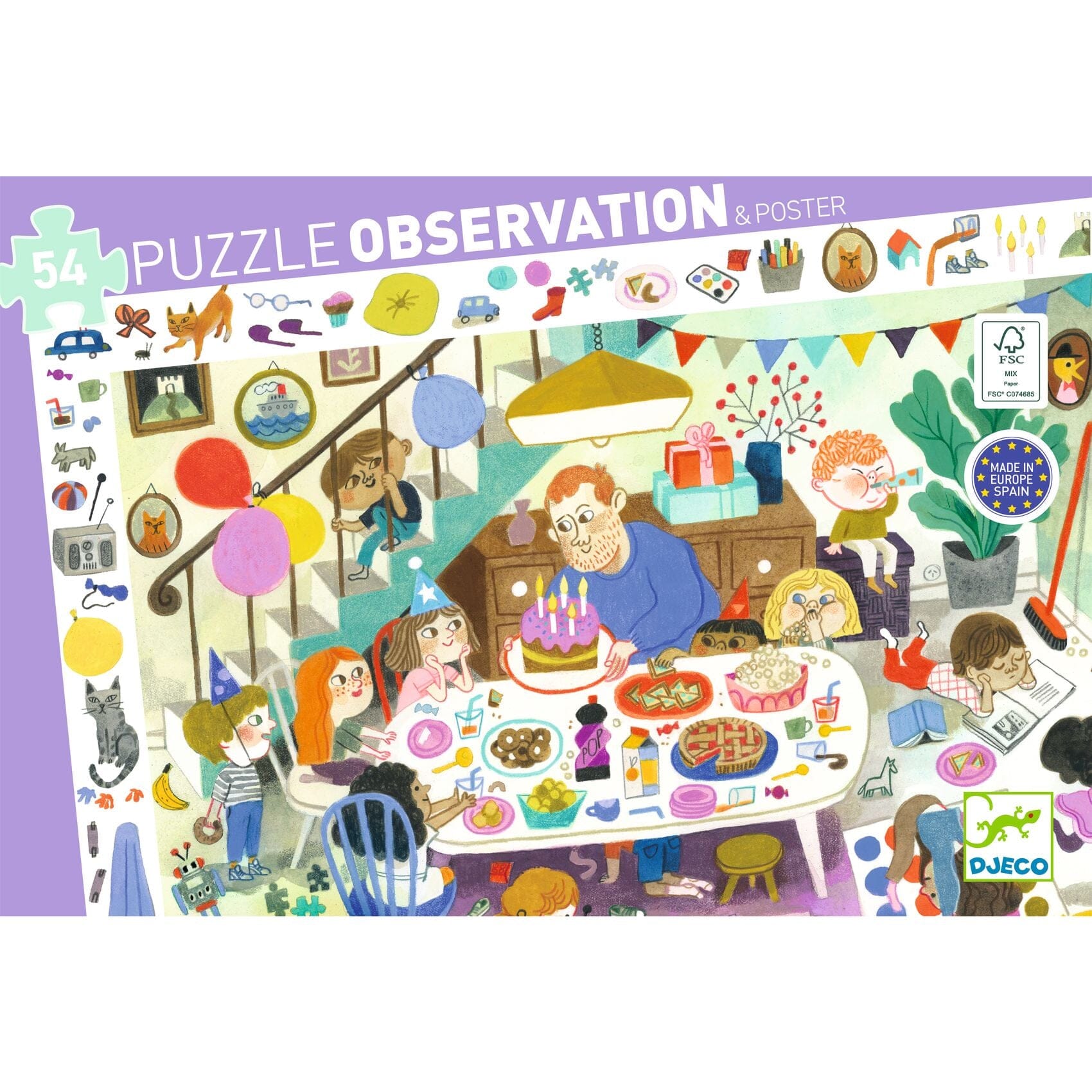 PUZZLE OBSERVATION La fête d'anniversaire - DJECO DJ07566 3070900075665