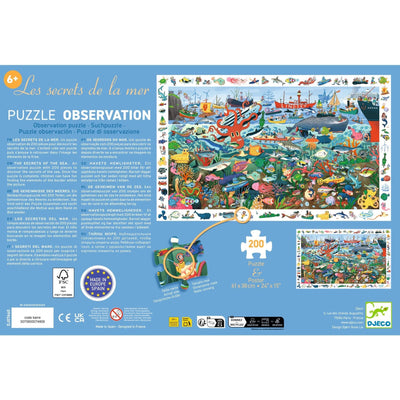Puzzle Observation Les secrets de la mer 200 pcs - Djeco