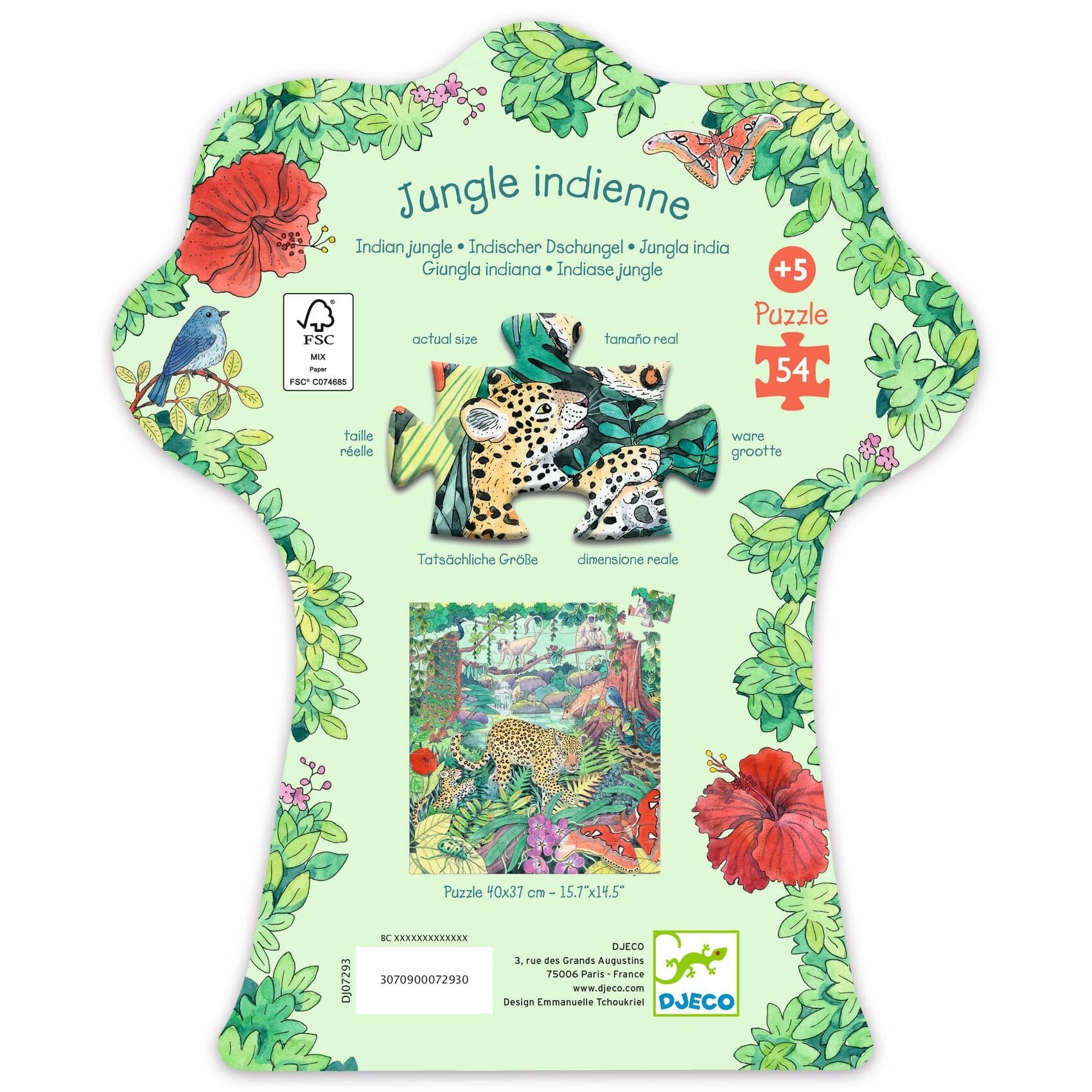 Puzzle silhouette Jungle indienne 54 pcs - DJECO