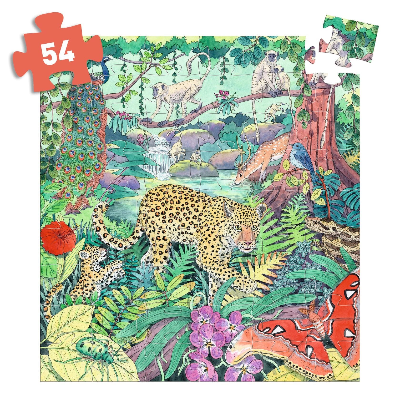 Puzzle silhouette Jungle indienne 54 pcs - DJECO
