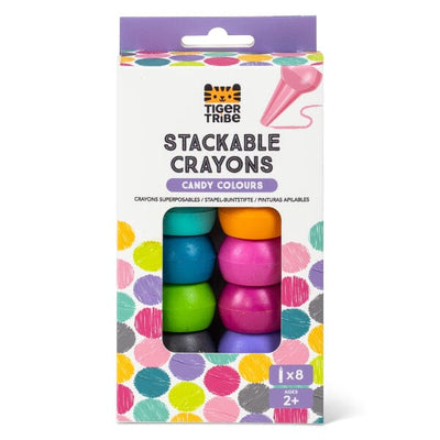 set 8 crayons empilables candy colours - TIGER TRIBE