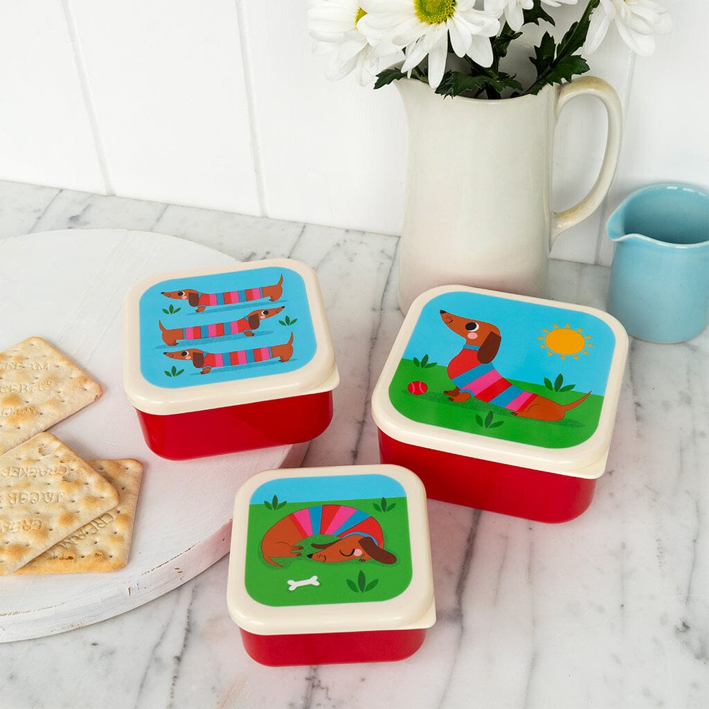 set de 3 boites à goûter Chien Saucisse - REX London 30431 5027455446899