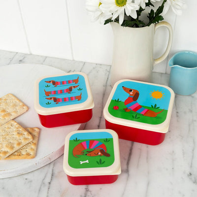 set de 3 boites à goûter Chien Saucisse - REX London 30431 5027455446899