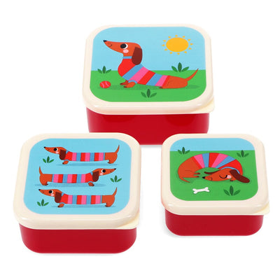 set de 3 boites à goûter Chien Saucisse - REX London 30431 5027455446899