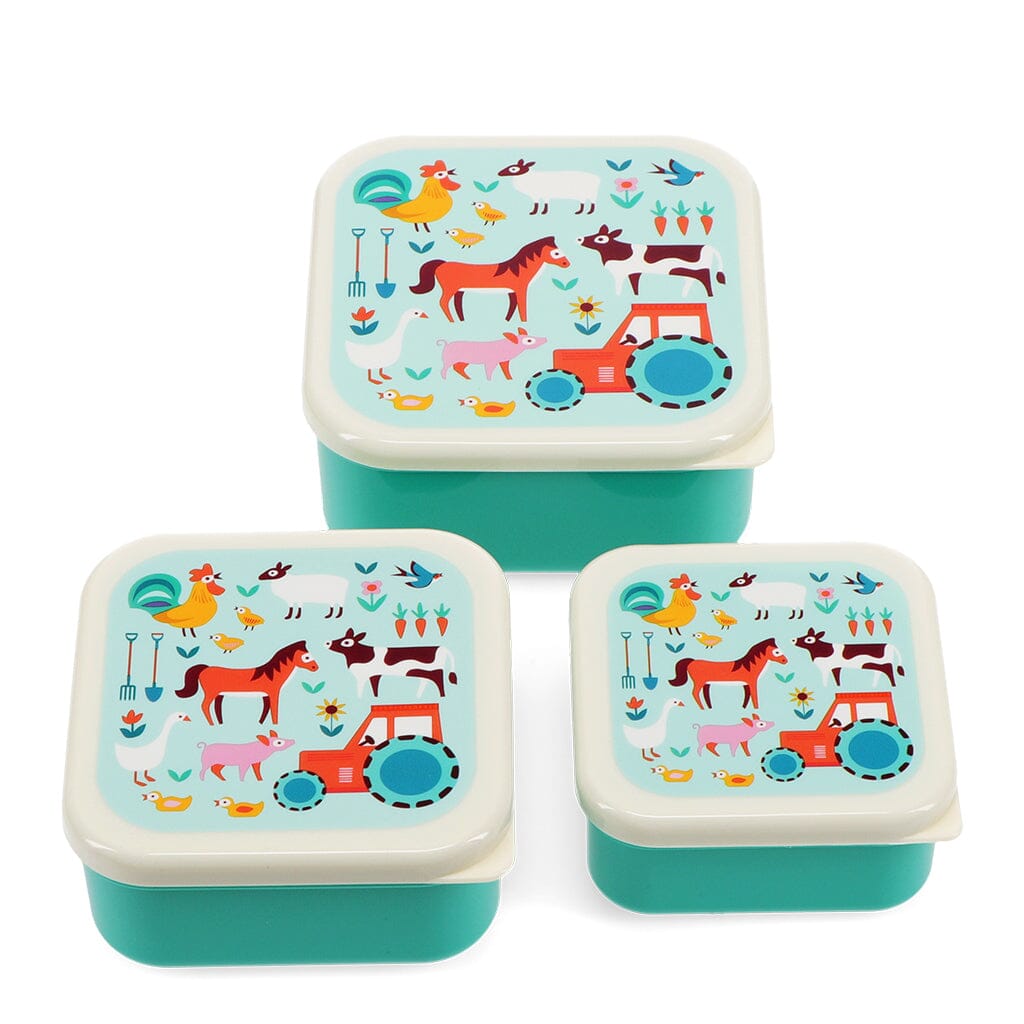 set de 3 boites à goûter farmyard - REX London 30942 5027455452029