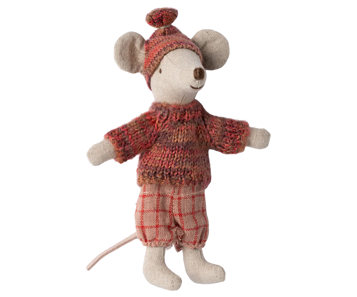 Souris sur ses skis grande soeur rose- MAILEG 17-4210-00 5707304140764
