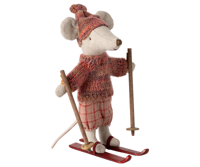 Souris sur ses skis grande soeur rose- MAILEG 17-4210-00 5707304140764
