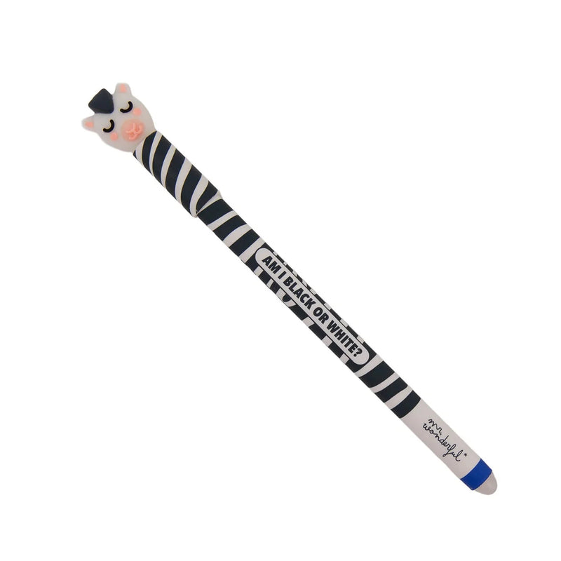 Stylo effaçable Bo-Bo Zèbre Am I black or white? - MR. WONDERFUL 2503011219W0UN 8445641070487