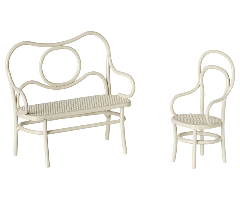 Table, banc et chaise souris small blanc cassé - MAILEG 11-5106-00