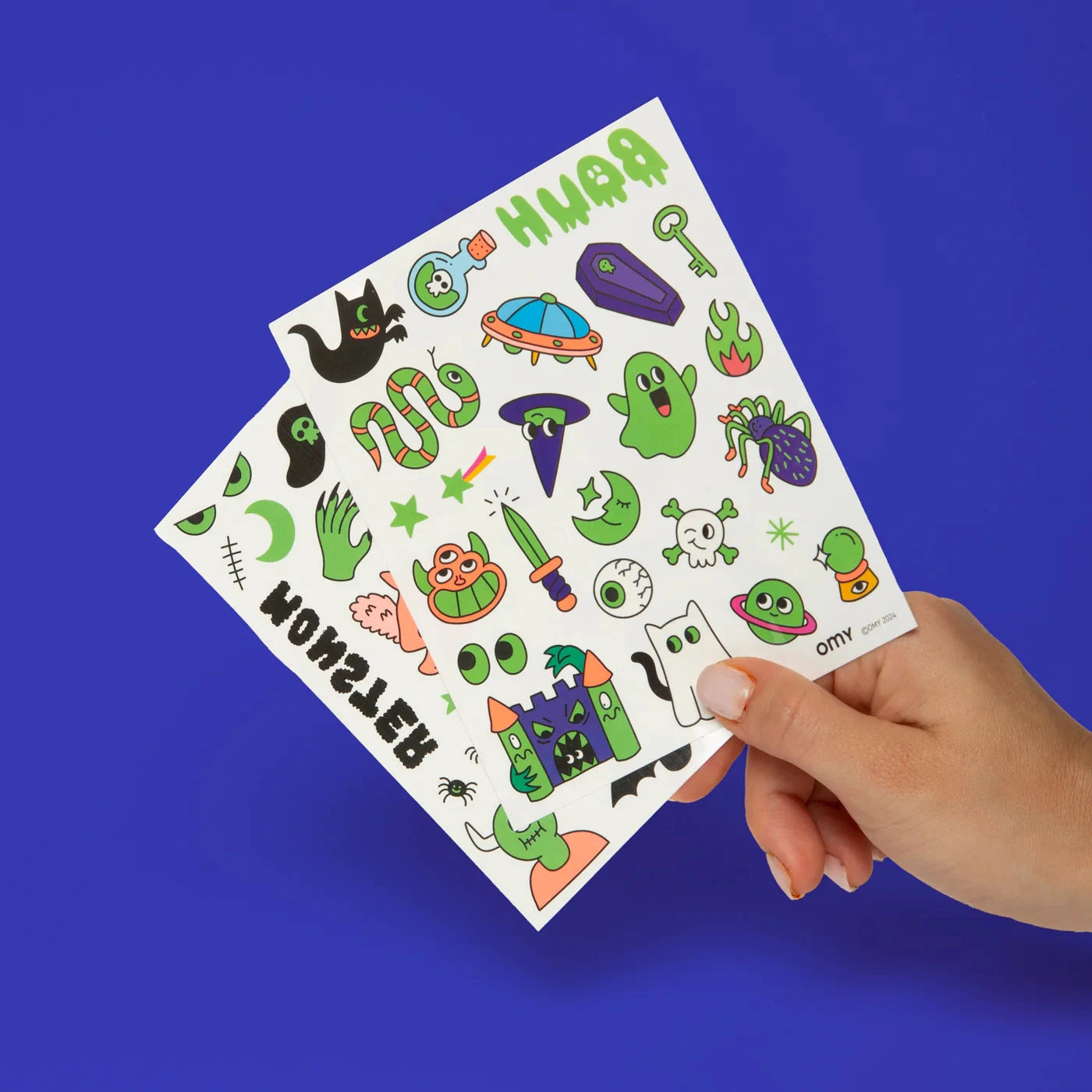 Tatouages phosphorescents boo ! - Omy