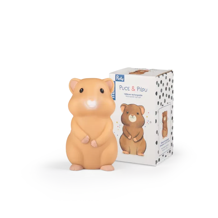 Veilleuse hamster Puce et Pilou- Moulin Roty 684045 3575676840450