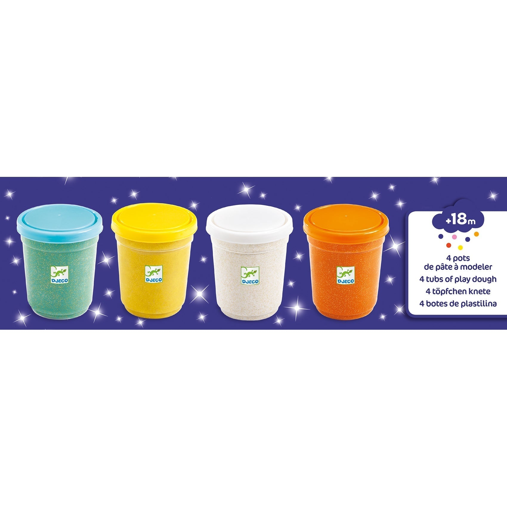 4 pots de pâtes a modeler pailletée - Djeco DJ09029 3070900090293
