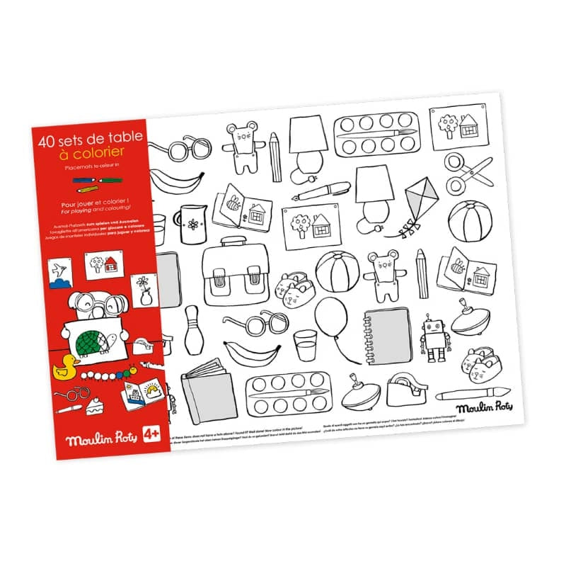 40 sets de table a colorier popipop - Moulin Roty 713147 3575676616130