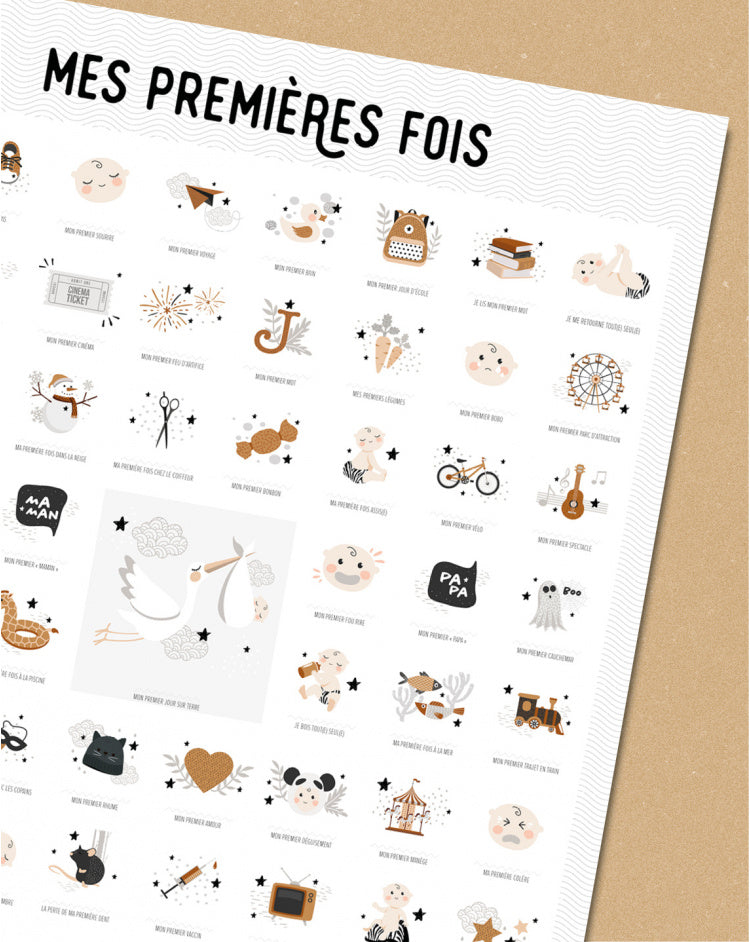 AFFICHE MES PREMIÈRES FOIS A TAMPONNER - LES PETITES DATES PF-ORI-CLAIR-MP 3770025645001