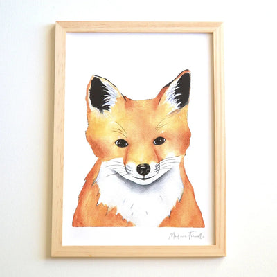 Aquarelle en cadre Mat le renardeau - Marlène Fancelli Art mat 1234512361
