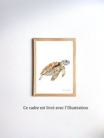 Aquarelle en cadre Sam Tortue - Merlene Fancelli Art sam 1234512352