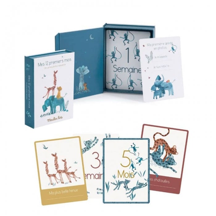 Cartes mes 12 premiers mois "Sous mon baobab" - Moulin Roty 669749 3575676697498