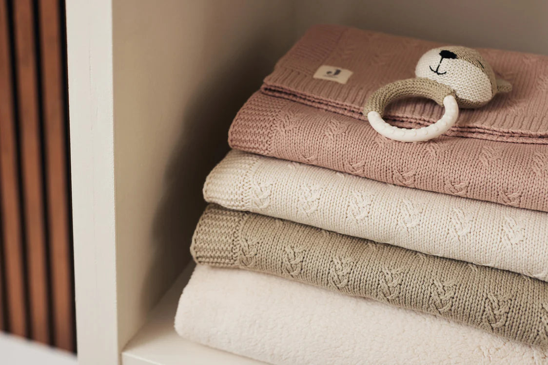 Couverture berceau grain knit 75X100 oatmeal- JOLLEIN 516-511-67047 8717329377622