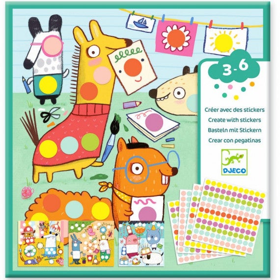 Créer avec des stickers gommettes rondes - Djeco DJ09044 3070900090446