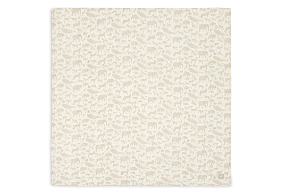 Lange gaze de coton 115x115cm animals nougat Pack 2 - JOLLEIN 535-852-67044 8717329376939