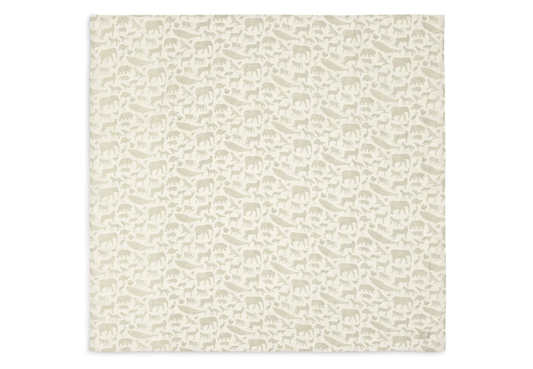 Lange gaze de coton 115x115cm animals olive green Pack 2 - JOLLEIN 535-852-67043 8717329376977