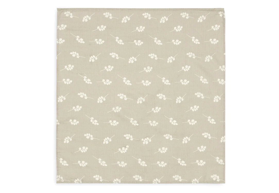 Lange gaze de coton 70x70cm twig olive green pack de 3- JOLLEIN 535-851-67041 8717329376908