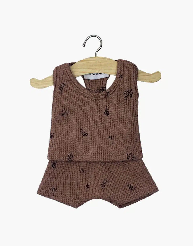 Les P’tits Basiques – Dessous garçon Marcel en maille Végétal/châtaigne - minikane cg.14.849 3701548415048