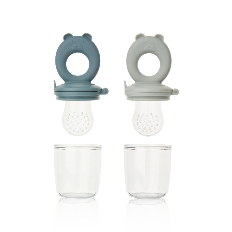 Lot de 2 tétines alimentaires Miranda whale blue/ dove blue - LIEWOOD lw18221whale 5715493134785