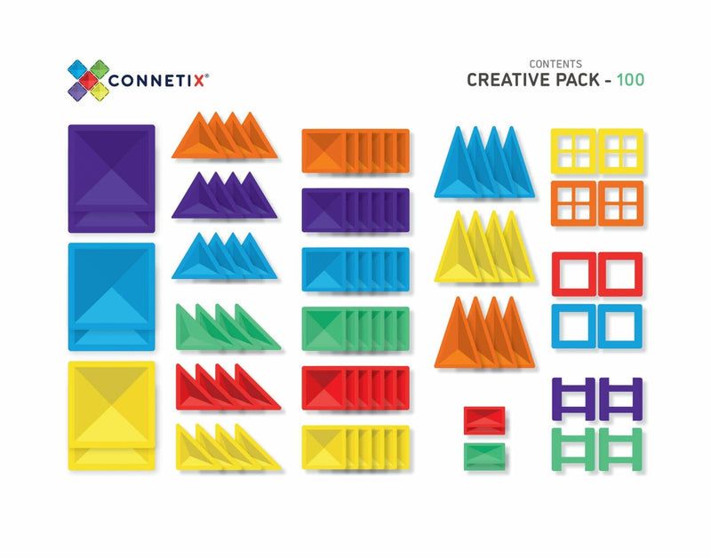 Pack rainbow créatif 102 pièces tuiles magnetiques - CONNETIX CT-R-00102-CR 850036293361