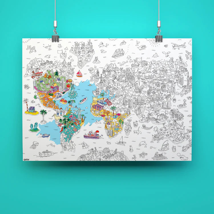 Poster géant à colorier Atlas - Omy POS40