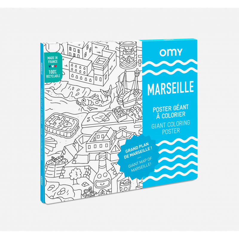 Poster géant à colorier Marseille - Omy POS20