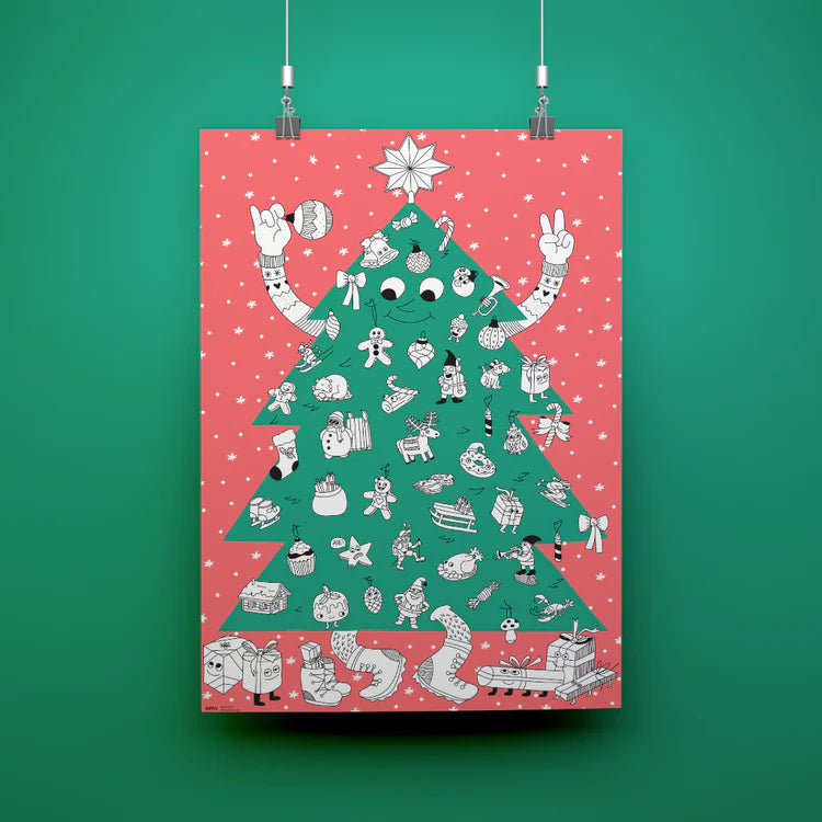 Poster geant sapin & stickers - Omy pos85