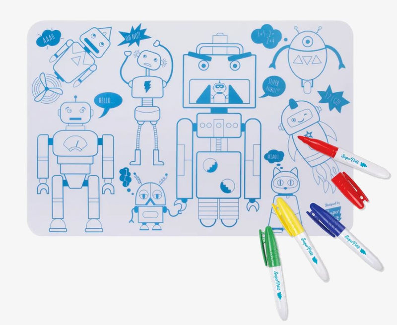 Set de table a colorier mini Robot - SUPERPETIT robot